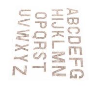 26 Pièces Appliques Lettres Alphabet en Strass Doré