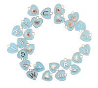 26 Pièces Breloque Lettre Alphabet A-z en Alliage Bleu pour | Double Face Émail, Usage Polyvalent, Résistant à Décoloration, pour Colliers et Pendentifs