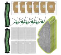 26 Pièces de Rechange Pour Aspirateur Robot iRobot Roomba 115/ 115X Combo | 2 Brosses Rotatives, 6 Brosses Latérales, 6 Sacs à Poussière, 6 Filtres HEPA, 6 Lingettes de Nettoyage, Kit D'accessoires