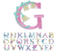 26 Pièces Écussons Brodés Lettres Fleurs pour Vêtements | Fil Brillant, Renfort à Coudre, Usage Simple, pour Uniformes Scolaires et Projets DIY
