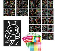 26 Pièces Kits d'art d'autocollants Dotty, Autocollants de Couleur Autocollants Gommettes (20 cm x 30 cm) Scrapbooking Autocollants d'Artisanat pour Enfants, Dotty Images à Pois pour Enfants