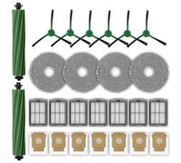 (26 Pièces) Pièces de Rechange pour Robot iRobot Plus 505 Combo Robot/Plus 405 Combo, 2 Brosses à Rouleaux, 7 Sacs à Poussière, 4 Serpillères, 6 Brosses Latérales, 7 Filtres HEPA