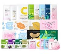 26 Pièces Skincare Ado Kit Masque Pour Le Visage Ado Fille Masques De Nuit, Film De Boue, Masques Pour Les Yeux Et Les Lèvres, Hydratants Et Doux Pour Elle Et Les Adolescentes