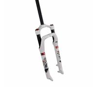 26 Pouces Fourche Fat Bike 4.0 Tire Fourche À Suspension Vélo De Montagne 120mm Voyage Fourche À Air 1-1/8" Droite Fourche Avant VTT Frein À Disque 9 * 135mm QR(White)