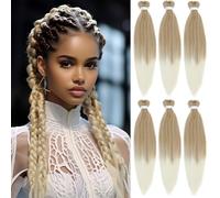 26 Pouces Long Meches Pour Tresses Africaine Rajout Cheveux Tressés Pré-étirés Ombre Brun Foncé Easy Braids Meches Extensions 6 Paquets Synthétique Yaki Nattes Cheveux(27/613#)