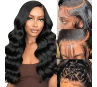 26 Pouces Perruque Femme Naturelle Brésilien 13x4 Lace Wig Human Hair Body Wave Wig Cheveux Humain 200% Density Glueless Wig Human Hair for Women Perruque Naturel Humaine(65cm)