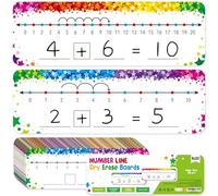 26 Tableaux Effaçables à Sec avec Lignes Numériques, Tableau Recto Verso Inscriptible et Effaçable, 0-10 sur un Côté & 0-20 sur l’Autre Côté Tableau Blanc de Mathématiques pour la Classe et la Maison