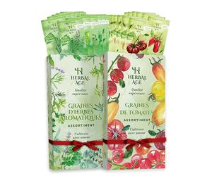 26 Variétés de Plantes Jardin - Kit 9.200 Graines d'Herbes Aromatiques et d'Tomates: Persil, Cerise, Basilic - Idee Cadeau Pour Femme, Homme, Enfant - Jardinage Potager Interieur & Exterieur