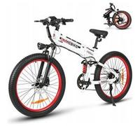 26'' Vélo électrique Samebike LO26PLUS,48V15AH,1000W,Autonomie 110KM,Vitesse maximale 45KM/H,frein hydraulique E-Bike VTT Pliable,Blanc Blanc G