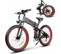 26'' Vélo électrique Samebike LO26PLUS,48V15AH,1000W,Autonomie 110KM,Vitesse maximale 45KM/H,frein hydraulique E-Bike VTT Pliable,Gris Gris G