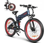 26'' Vélo électrique Samebike LO26PLUS,48V15AH,1000W,Autonomie 110KM,Vitesse maximale 45KM/H,frein hydraulique E-Bike VTT Pliable,Bleu Bleu G