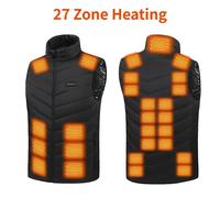 26 zones gilet chauffant hommes hiver veste électrique Usb nouveau Ski chaud sans manches veste chauffée gilet thermique vêtements chauffants 15 Zones Bleues