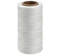 260 m Fil Ciré, Cuir À Coudre Fil, Filetage Cordon Ciré pour Bracelet, Corde Cirée Cuir pour Bricolage Artisanat, Chaussures Bagages, 1mm, Polyester (Blanc)