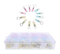 260 Pièces Connecteur de Fil Étanche à Bornes Annulaires Isolées | Assortiment de Sertissage, Compatibilité 22-10 Awg, Plastique et Fer, pour Automobile et Environnements Professionnels