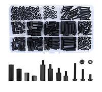 260 Pièces M3 Mâle En Nylon Entretoise Hexagonale Entretoises Vis Écrous, Entretoise De Pilier Fileté Hexagonal En Nylon - Noir