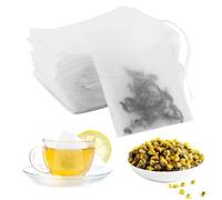 260 sachets de thé en vrac, sachets de thé jetables avec cordon de serrage, filtre à thé à remplir soi-même, filtre à thé pour parfum, épices, vanille, lavande, café 7 x 9 cm (Blanc)