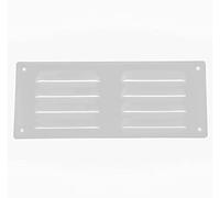 260 x 105 mm / 26 x 10,5 cm - Grille de ventilation blanche avec moustiquaire - Applications de ventilation - Couvercle de ventilation intérieur et extérieur - Conception à lamelles.
