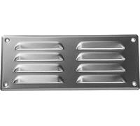260 x 105 mm / 26 x 10,5 cm - Grille de ventilation en aluminium avec moustiquaire - Applications de ventilation - Couverture de ventilation intérieure et extérieure - Conception à lamelles.