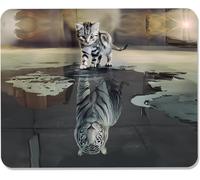 260 x 210 × 3 mm Gaming Mouse Pad with Non-Slip Rubber Bottom with Special Surface Improves Speed and Accuracy-Cats and Tigers