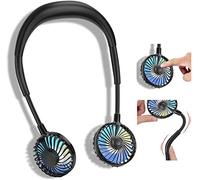 2600MAH Ventilateur Portable, Ventilateur Nuque, Mini ventilateur de cou USB mains libres Ventilateur de bureau rechargeable portable pour le sport, le bureau, la maison, l'extérieur