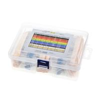 2600pcs 130 Values 1/4W 0.25W 1% Metal Film Resistors Assorted Pack Kit Set Lot Resistors Assortment Kits Fixed capacitors NWPNLXEA(With Box)