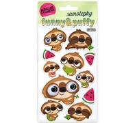2604-0006 Stickers en relief 3D avec des Yeux Mobiles Animaux Paresseux Pastèques Autocollants décoratifs Format 9x21cm pour Enfants Garçons Filles à partir de 3 ans à coller - Rigolos Drôles Amusants