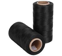 260m Fil Ciré, 2 Rouleaux en Cuir Noir Couture Coudre Du Fil Ciré de Couture de Coutures Accessoires pour Enveloppement Artisanal, Couture, Libinding, Réparation de Chaussures
