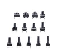 260pcs 13 models 6 * 6 Tact Switch Tactile Push Button Switch Kit, Height: 4.3MM~15MM DIP 4P switch 6x6 Key switch NWPNLXEA