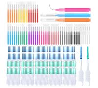 260PCS Brossettes Interdentaire, Brosse Dentaire Portable avec Couvercle, Soft Silicone Brosse à dents, Mini pointes de fil dentaire, pour Nettoyer entre Dents, Maintenir Santé Bucco-dentaire