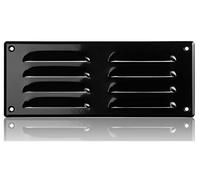 260x105mm Grille de Ventilation en Acier Noir avec Moustiquaire - Grilles d'aération Métallique