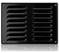 260x190mm Grille de Ventilation en Acier Noir avec Moustiquaire - Grilles d'aération Métallique