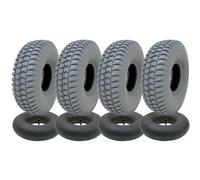 260x85 Grey Mobility Scooter Tyre & Tube Set 3.00x4 Tire P6023 Tread (Set Of 4)