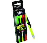 261610499 Lot De 4 Stylos-Bille Et Surligneur 3 En 1 Jaune Fluo, Vert Fluo, Rose Fluo, Orange Fluo[Z788]