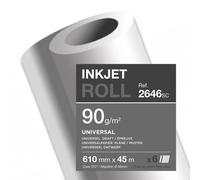 [2646SC] Clairalfa Lot de 6 Bobines Traceur Jet d'encre 90g 610x45 ml Blanc