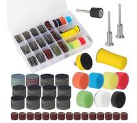 268 Pièces Papier Disque Abrasif 25mm,Disques Abrasifs Hhumides/secs, pour Dremel Accessoires 60/80/120/240/400/800/1000/1500/2000/2500/5000/10000 pour Accessoires de Polissage et de Ponçage