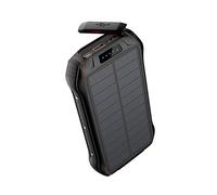26800Mah Banque d’Alimentation Solaire Chargeur Rapide Batterie Externe Portable étanche, Lampe de Poche, Noir
