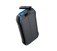 26800Mah Chargeur Solaire Banque d’Alimentation avec Lampe de Poche De Camping Chargeur Portable Téléphone Portable Pover Bank, Bleu