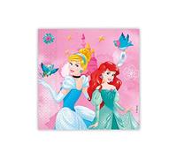 2689 Lot de 20 serviettes en papier Princesses en papier Idéal pour les fêtes et les anniversaires Dimensions plié en 4 (16,5 x 16,5 cm)