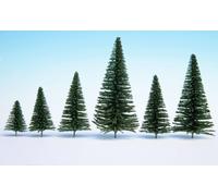 Noch Sapins à piquer 26930-10 – 10 sapins, 5–14 cm, Échelles H0/TT