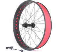 26in Fat Bike Roue Avant 4.0/4.9 '' Pneu Snow Bike Roue Arrière Alliage D’Aluminium Plage Vélo Paire De Roues Moyeux De Frein à Disque QR 135mm / 190mm 36h, Black, 26in Rear