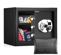 26L coffre-fort Ignifuge avec affichage LED, coffre-fort numérique petit avec poche résistante au feu et dépôt amovible, safe box mural