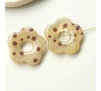 26MM 10/20PCS Dot Leopard Ring Acrylique Fleur Perles Résine Charms Fleur Pétale Perles Acryliques Perles Pour La Fabrication De Bijoux Bracelets Artisanat