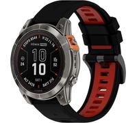 26mm Quickfit Strap For Garmin Enduro 3/Fenix 8 51mm/Epix 2 Pro 51mm, Silicone Band For Garmin Fenix 7x Pro Solar/Fenix 7x/Fenix 6x Gps/Fenix 6x Pro/Fenix 6x Sapphire Gps - Black/Red
