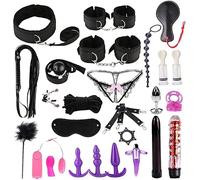 Cuson Coffret de sextoys 26 pièces Bondage SM Cosplay pour couple Violet Appetizer Kj6