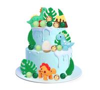 26PCS Dinosaure Gâteau Topper, Décoration Gâteau Dinosaure, Dinosaure Cupcake Decoration, Dinosaure Deco Gateau Anniversaire, pour Garçon Fête Anniversaire Baby Shower
