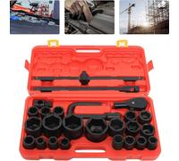 26pcs Jeu de clés à cliquet Jeu de clés à douilles 3/4" Camion Boîte de noix Outils de réparation Impact Socket Adaptateur Set de noix Réducteur Jeu d'adaptateurs avec sac de transport 21-65mm