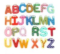 26pcs Lettre Alphabet Frigo Réfrigérateur en Bois Aimant Magnet Magnétique éducation d'Enfant Jouet