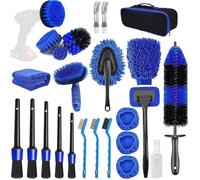 26Pcs Lot de Brosse Nettoyage Voiture,Pinceau Detailing Auto,Kit de Brosse Nettoyage Voiture Interieur Exterieur