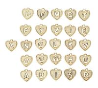 26pcs pendentif en forme de coeur anglais lettres artisanat fournitures petit alliage pendentif collier bracelet fabrication de bijoux accessoire