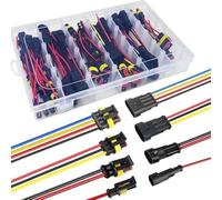 26Set 1/2/3/4Pin Connector Waterproof Connector Male and Female Way 20AWG Wire Suitable for Car Truck Boat Other Wire Connection